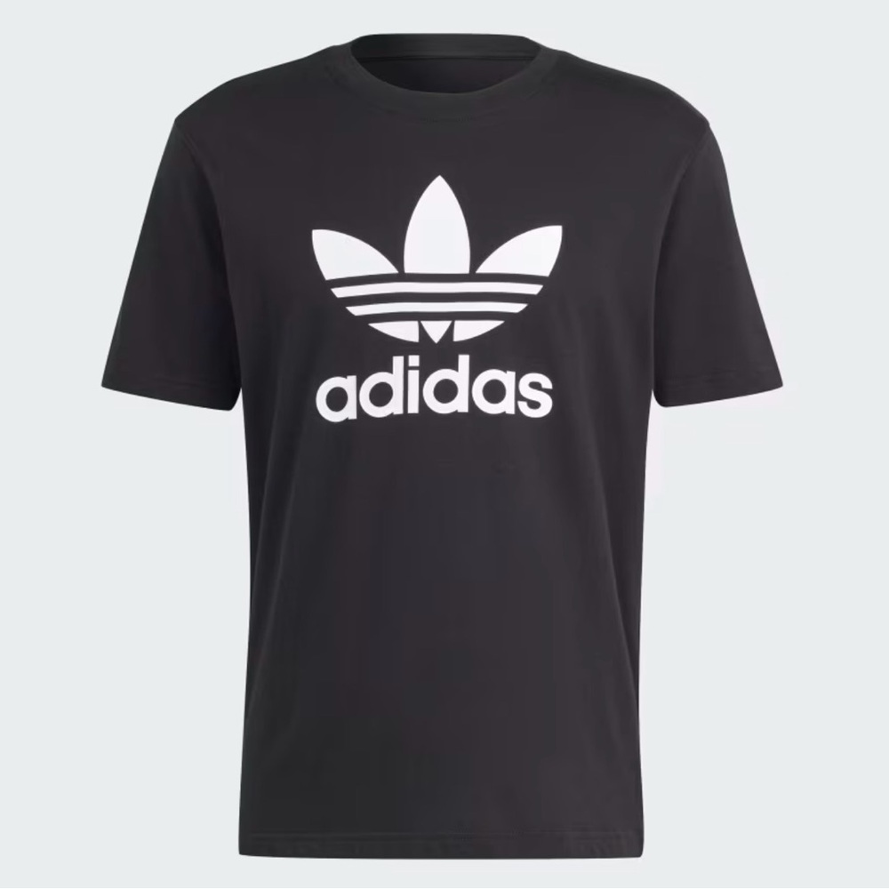 Adidas Originals Black Tee with White Trefoil Logo